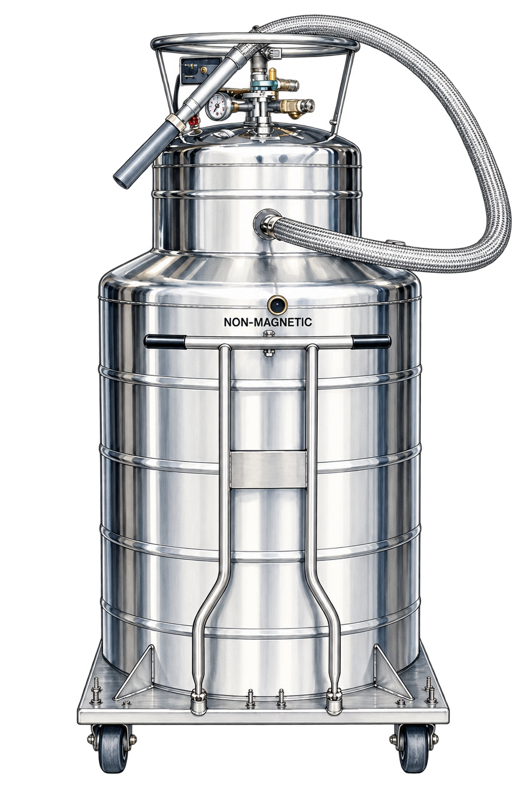 Niet-magnetisch cryogeen vat voor vloeibaar helium