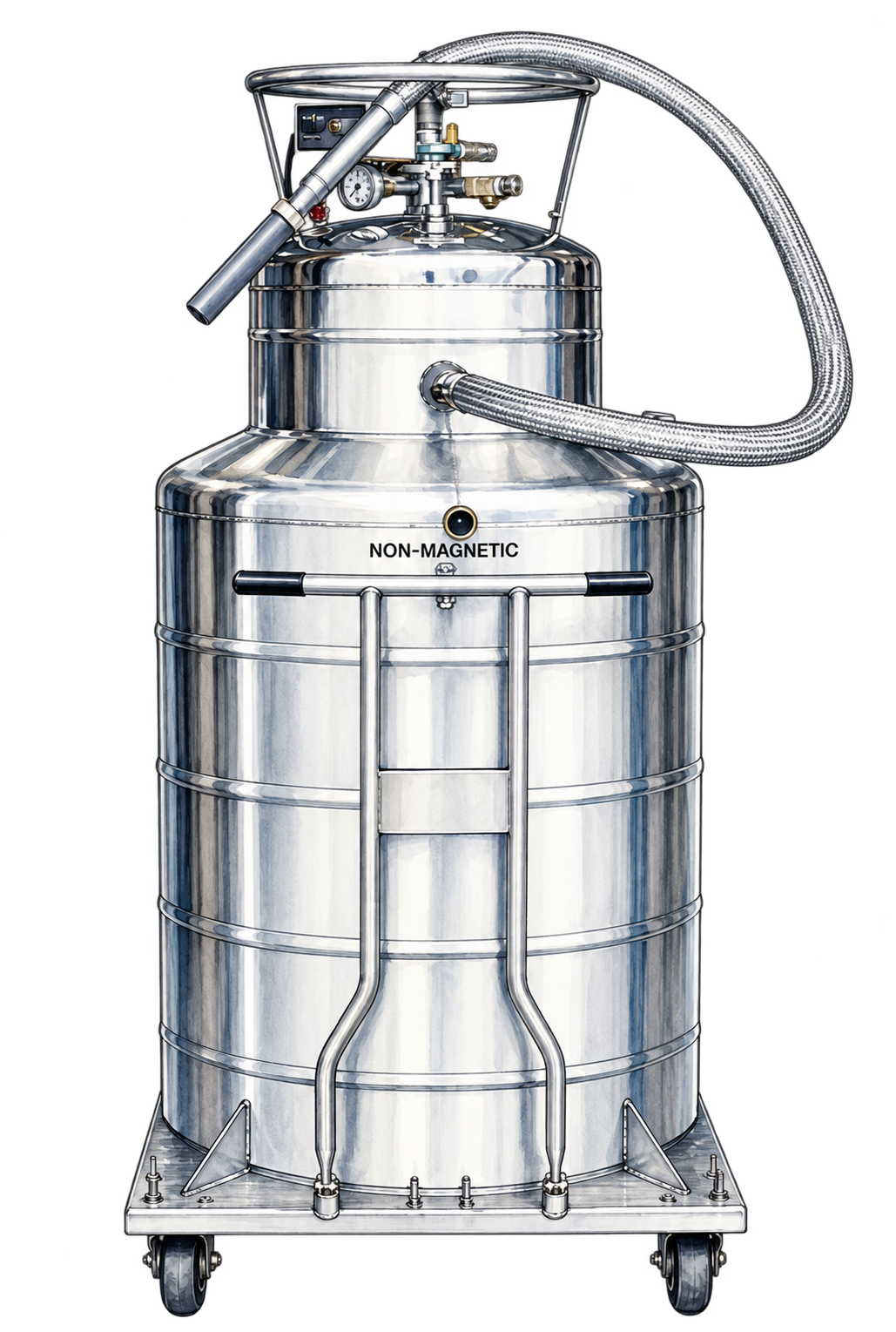 Originele afbeelding van een cryogeen heliumvat